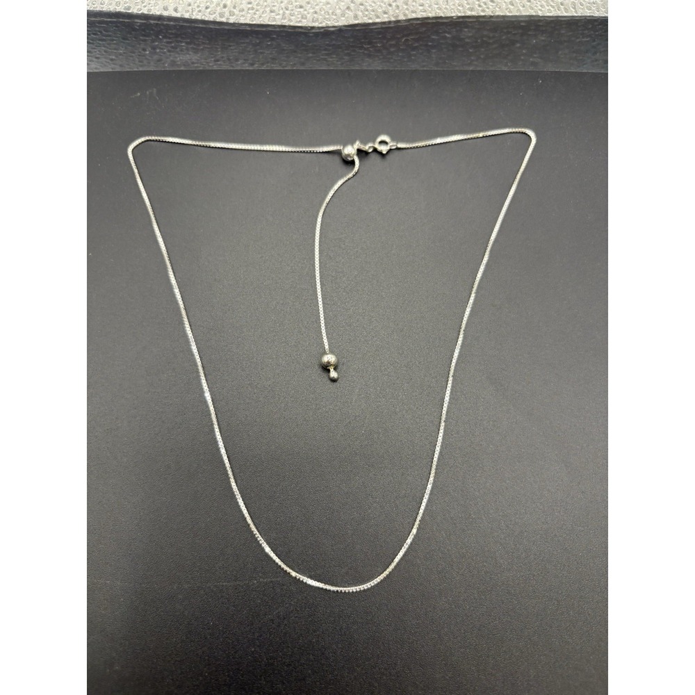 New Condition 20" Sterling Silver Adjustable Box Chain Necklace